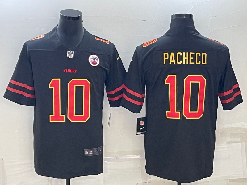 Men’s Kansas City Chiefs #10 Isiah Pacheco Black Red Gold Vapor Untouchable Limited Stitched Jersey Men’s Kansas City Chiefs #10 Isiah Pacheco Black Red Gold Vapor Untouchable Limited Stitched Jersey